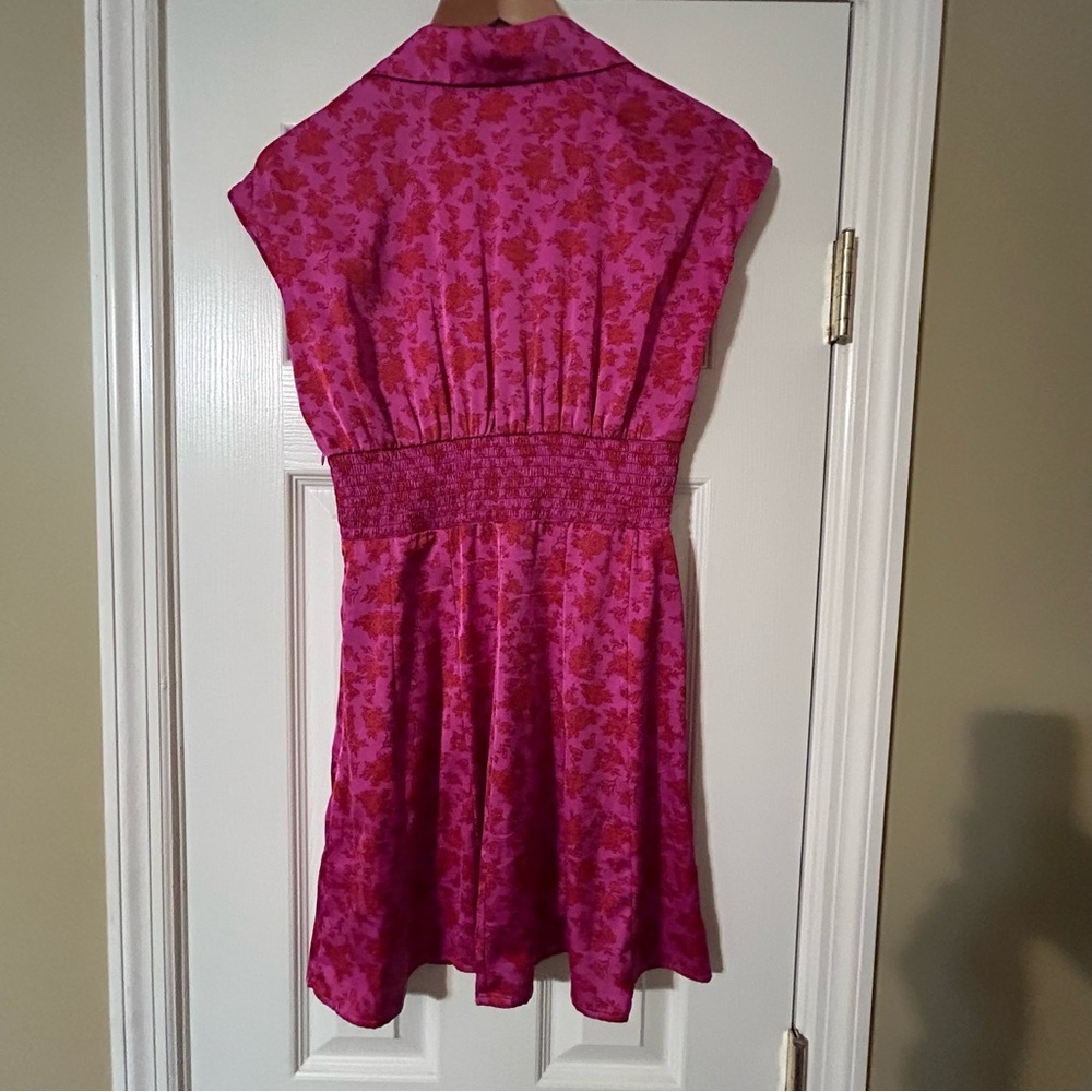 Zara Pink and Red Floral Blouse - Picture 4 of 4